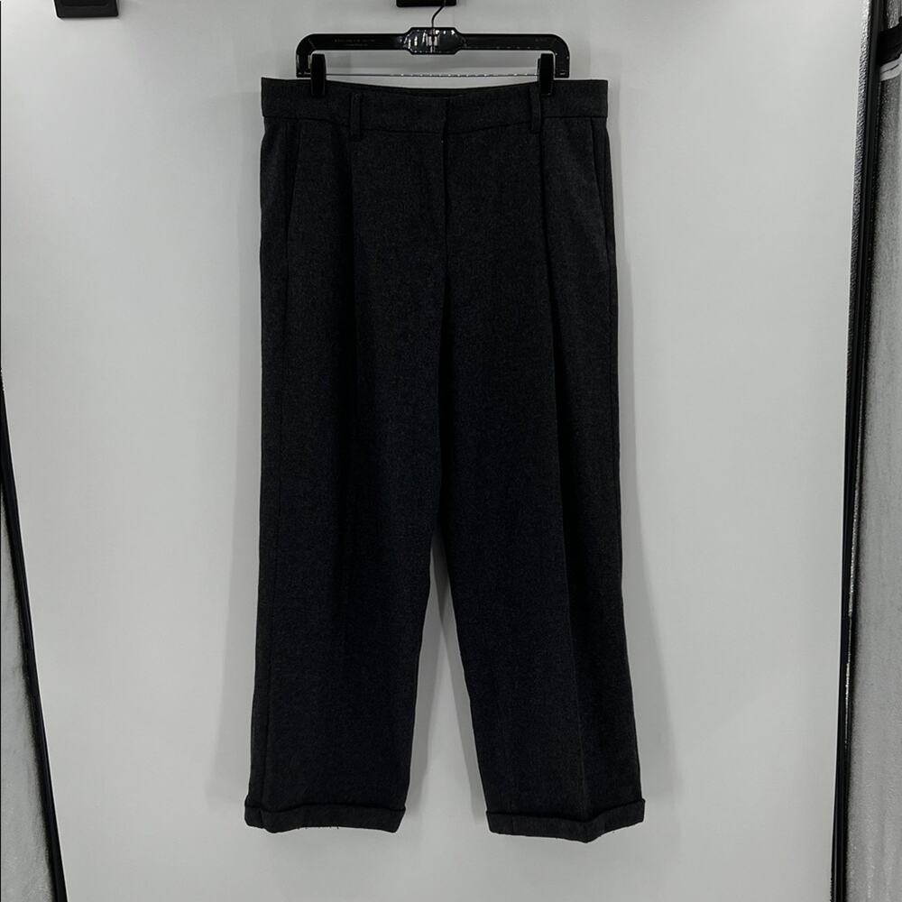 'S MaxMara Women's Pleated Wide Leg Wool Blend Trousers - Charcoal - 12